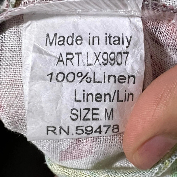 LUNGO L’ARNO Women’s 100% Linen Floral Dress NEW - Picture 13 of 16